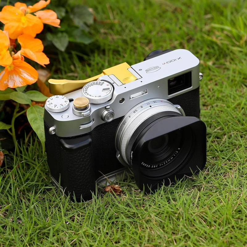 Haoge قبضة الإبهام المعدنية THB-XVG ليد الكاميرا Fujifilm X100VI Fujinon X100V ملحقات الكاميرا حذاء ساخن ذهبي - Image 4